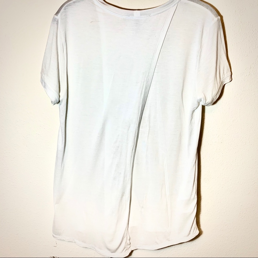 bcbgmaxazria white tee with cross back - Picture 2 of 4